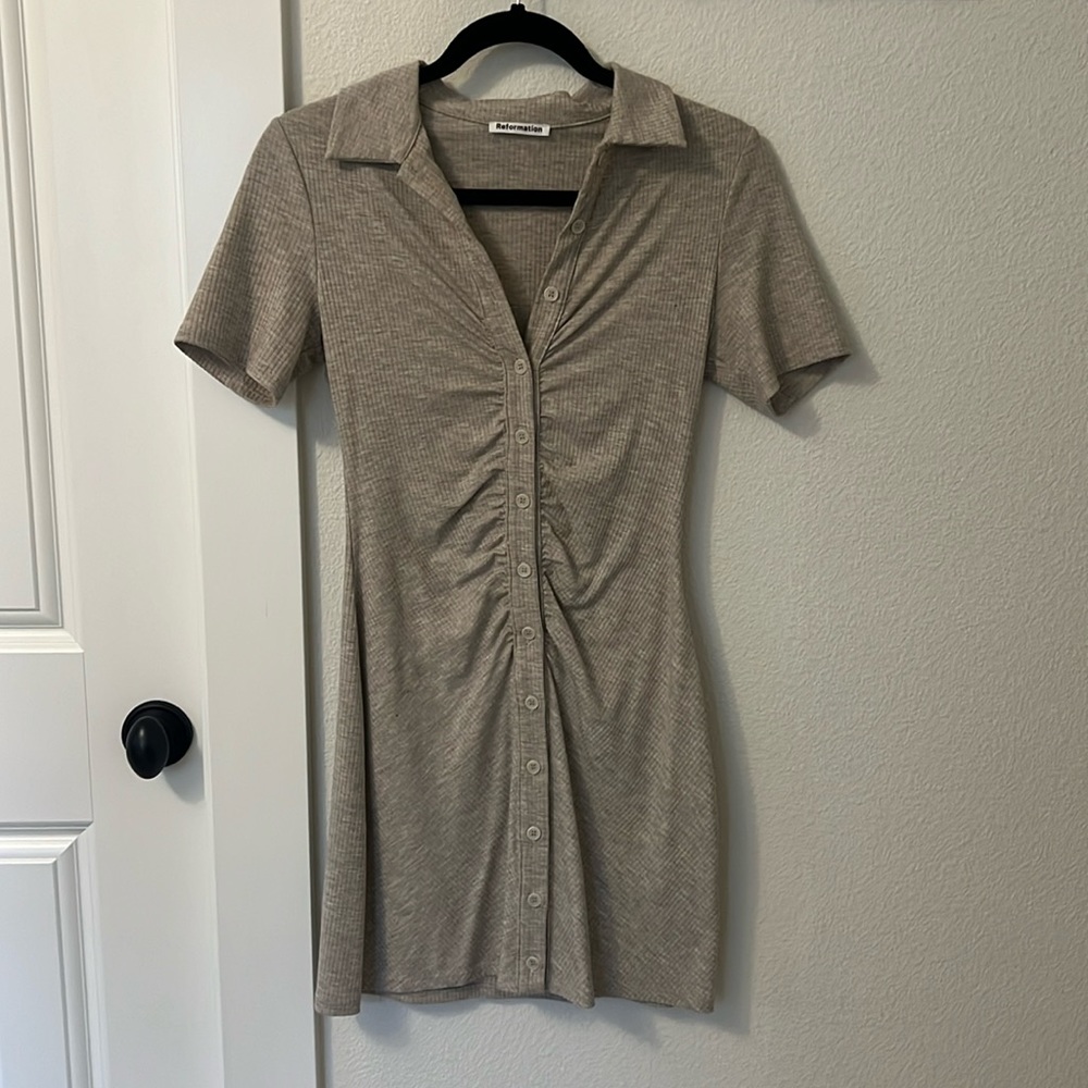 Reformation XS Buton Up Knit Dress